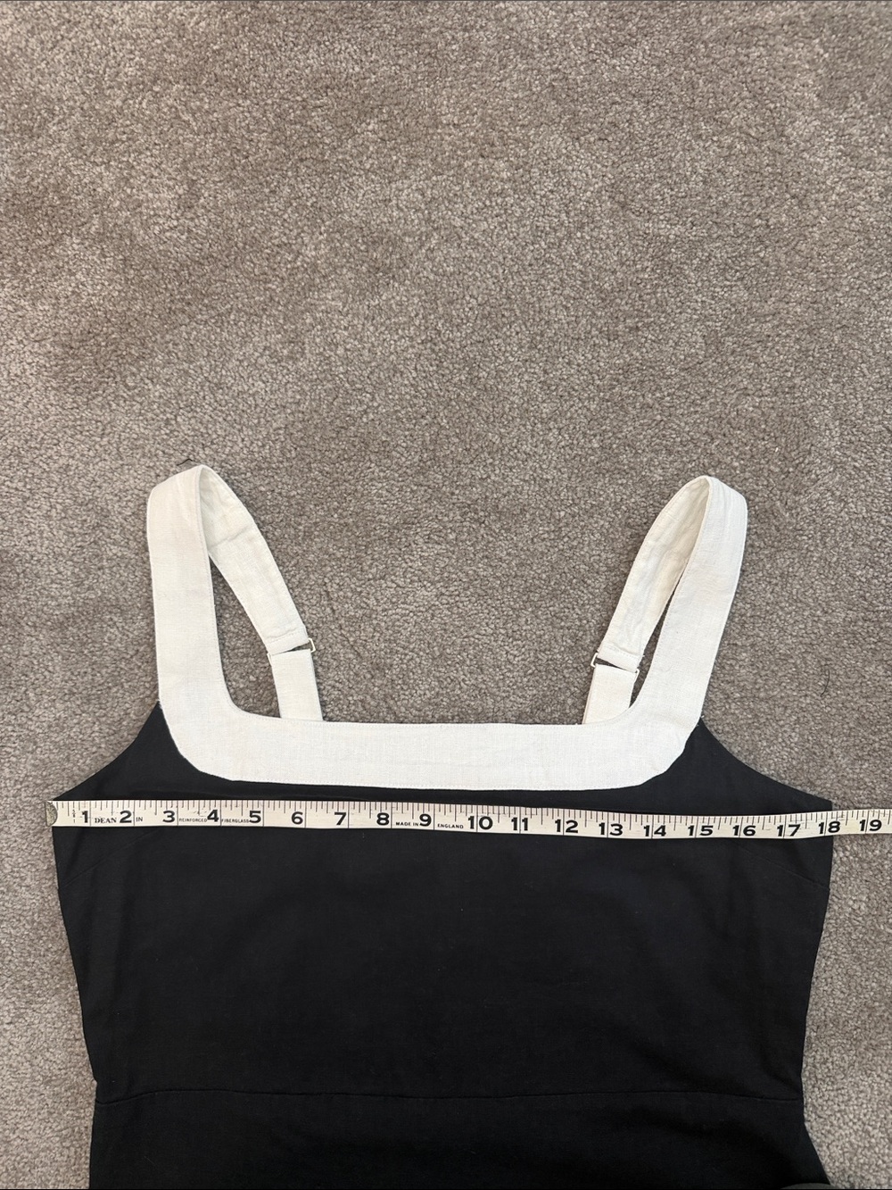 Abercrombie & Fitch Black/White Linen Wide Strap Mini Dress SZ L - Picture 9 of 10